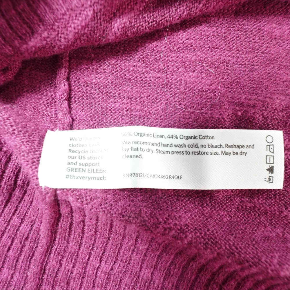 Eileen Fisher Organic Linen Cotton Tunic Sweater Womens M Magenta Transitional - Picture 8 of 10